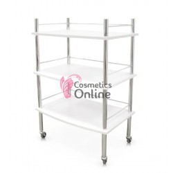 Ucenic pentru cosmetica cu 3 polite din PAL, culoare alba, model QM 1174-5046